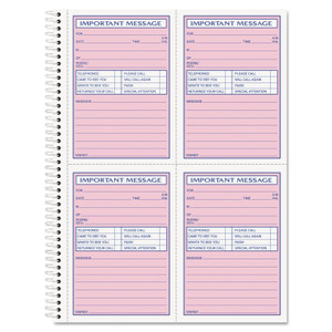 TOPS Telephone Message Book with Fax/Mobile Section, Two-Part Carbonless, 3.88 x 5.5, 4 Forms/Sheet, 200 Forms Total (TOP4005) View Product Image