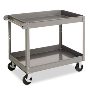 Tennsco Two-Shelf Metal Cart, Metal, 2 Shelves, 500 lb Capacity, 24" x 36" x 32", Gray (TNNSC2436) View Product Image