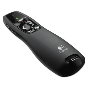 Logitech R400 Wireless Presentation Remote with Laser Pointer, Class 2, 50 ft Range, Matte Black View Product Image