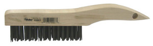 Weiler Shoe Handle Scratch Brush  10 In  4 X 16 Rows  Steel Wire  Wood Handle (804-44063)