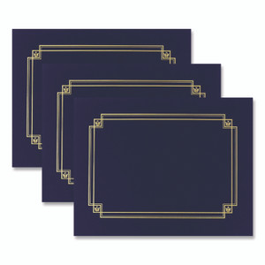 Great Papers! Premium Textured Certificate Holder, 12.65 x 9.75, Navy, 3/Pack
