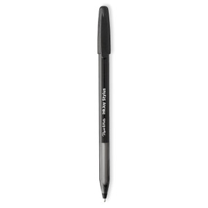 Paper Mate InkJoy 100 Ballpoint Pen/Stylus, Stick, Medium 1 mm, Black Ink, Black Barrel, Dozen