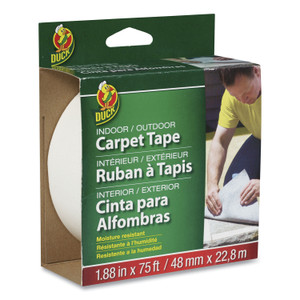 Duck Carpet Tape, 3" Core, 1.88" x 75 ft, White