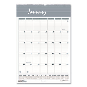 House of Doolittle Bar Harbor Recycled Wirebound Monthly Wall Calendar, 12 x 17, White/Blue/Gray Sheets, 12-Month (Jan-Dec): 2025