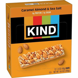 KIND Caramel Almond & Sea Salt Nut Bars - Cholesterol-free, Non-GMO, Gluten-free, Individually Wrapped, Trans Fat Free, Low Glycemic, Low Sodium - Caramel Almond and Sea Salt - 1.40 oz
