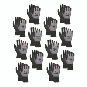 MCR Safety Ninja Nitrile Coating Nylon/Spandex Gloves, Black/Gray, X-Large, Dozen
