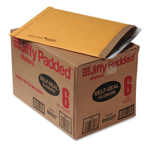Sealed Air Jiffy Padded Mailer, #6, Paper Padding, Self-Adhesive Closure, 12.5 x 19, Natural Kraft, 50/Carton (SEL64371) View Product Image