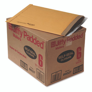 Sealed Air Jiffy Padded Mailer, #6, Paper Padding, Self-Adhesive Closure, 12.5 x 19, Natural Kraft, 50/Carton Sealed Air Jiffy Padded Mailer, #6, Paper Padding, Self-Adhesive Closure, 12.5 x 19, Natural Kraft, 50/Carton