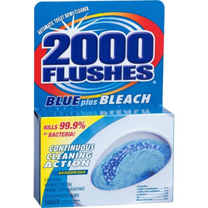 WD-40 2000 Flushes Blue/Bleach Bowl Cleaner Tablets - For Toilet Bowl - Concentrate - 3.50 oz (0.22 lb)