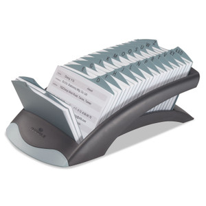 Durable TELINDEX Desk Address Card File, Holds 500 2.88 x 4.13 Cards, 5.13 x 9.31 x 3.56, Plastic, Graphite/Black (DBL241201) View Product Image