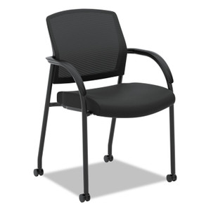 HON Lota Series Guest Side Chair, 23" x 24.75" x 34.5", Black Seat, Black Back, Black Base (HON2285VA10) View Product Image