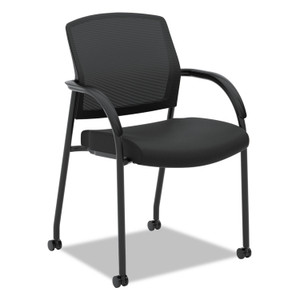 HON Lota Series Guest Side Chair, 23" x 24.75" x 34.5", Black Seat, Black Back, Black Base