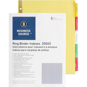 Business Source Reinforced Insertable Tab Indexes (BSN20065) View Product Image