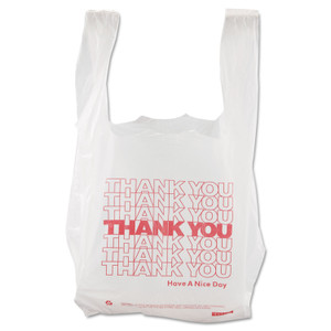 Barnes Paper Company Thank You High-Density Shopping Bags, 8" x 16", White, 2,000/Carton (BPC8416THYOU) View Product Image