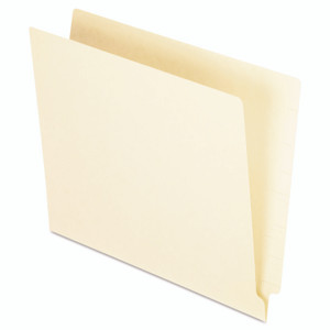 Pendaflex Manila End Tab Folders, 9.5" High Front, Straight 1-Ply Tabs, Letter Size, Manila, 100/Box