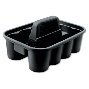Rubbermaid Commercial Commercial Deluxe Carry Caddy, Eight Compartments, 15 x 7.4, Black (RCP315488BLA) View Product Image
