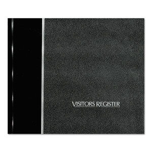 National Hardcover Visitor Register Book, Black Cover, 9.78 x 8.5 Sheets, 128 Sheets/Book (RED57802) View Product Image