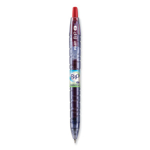 Pilot B2P Bottle-2-Pen Recycled Gel Pen, Retractable, Fine 0.7 mm, Red Ink, Translucent Blue Barrel