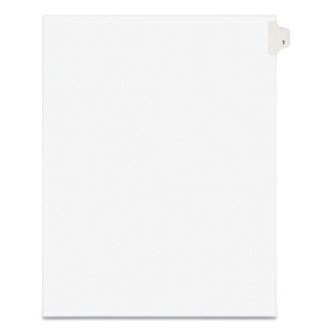 Avery Preprinted Legal Exhibit Side Tab Index Dividers, Avery Style, 10-Tab, 1, 11 x 8.5, White, 25/Pack (AVE11911) View Product Image