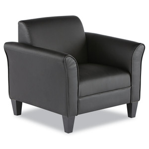 Alera Reception Lounge Sofa Series Club Chair, 35.43" x 30.7" x 32.28", Black Seat, Black Back, Black Base (ALERL23LS10B) View Product Image