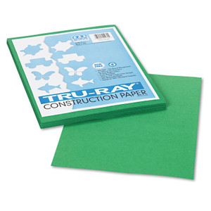 Pacon Tru-Ray Construction Paper, 76 lb Text Weight, 9 x 12, Holiday Green, 50/Pack