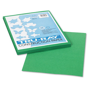 Pacon Tru-Ray Construction Paper, 76 lb Text Weight, 9 x 12, Holiday Green, 50/Pack (PAC102960) View Product Image