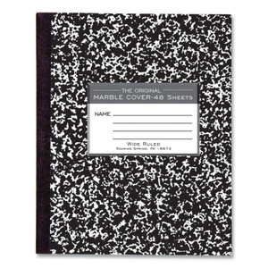 Roaring Spring Marble Cover Composition Book, Wide/Legal Rule, Black Marble Cover, (48) 8.5 x 7 Sheets