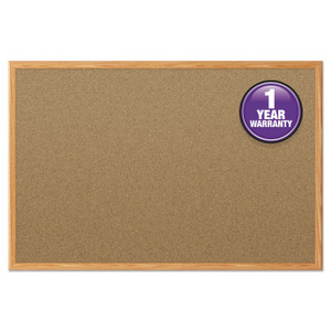 Mead Economy Cork Board with Oak Frame, 48 x 36, Tan Surface, Oak Fiberboard Frame (MEA85367) View Product Image