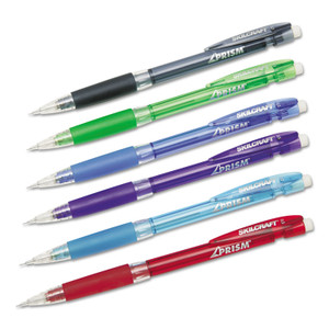 AbilityOne 7520015654870 SKILCRAFT Prism Mechanical Pencil, 0.5 mm, Black Lead, Assorted Barrel Colors, Dozen (NSN5654870) View Product Image