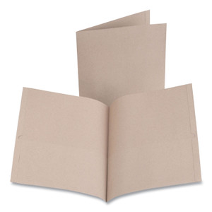 Oxford Earthwise by Oxford 100% Recycled Paper Twin-Pocket Portfolio, 100 Sheet Capacity, 11 x 8.5, Natural, 10/Pack