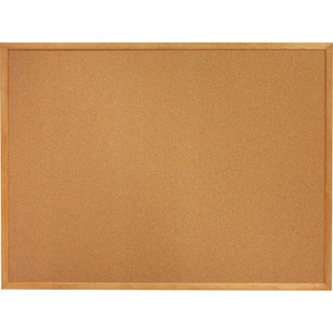 AbilityOne - Bulletin Board, Natural Cork, 24" x 18", Oak Frame - (7195-01-567-9519) (7195015679519)