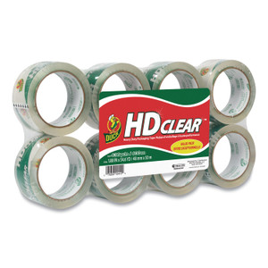 Duck Heavy-Duty Carton Packaging Tape, 3" Core, 1.88" x 55 yds, Clear, 8/Pack