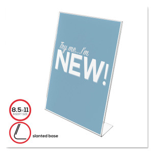 deflecto Classic Image Slanted Sign Holder, Portrait, 8.5 x 11 Insert, Clear (DEF69701) View Product Image