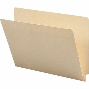 Business Source Straight Tab Cut Letter Recycled End Tab File Folder - 8 1/2" x 11" - End Tab Location - 10% Recycled