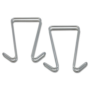 Alera Double Sided Partition Garment Hook, Steel, 0.5 x 3.38 x 4.75, Over-the-Door/Over-the-Panel Mount, Silver, 2/Pack (ALECH2SR) View Product Image