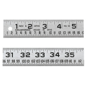 Apex Tool Group Tinner's Steel Circumference Rules, 1 1/4 in x 4 ft, Steel View Product Image
