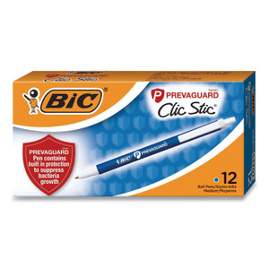 BIC PrevaGuard Ballpoint Pen, Retractable, Medium 1 mm, Blue Ink, Blue Barrel (BICCSA11BE) View Product Image