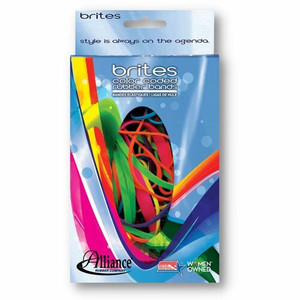 Alliance Rubber Brites Color-Coded Rubber Bands - Size: #16, #18, #19, #32, #33, #64 - Reusable, Elastic, Stretchable, Latex-free, Freezer Safe, Microwave Safe, Durable - Pink, Blue, Orange, Lime, Purple, Yellow