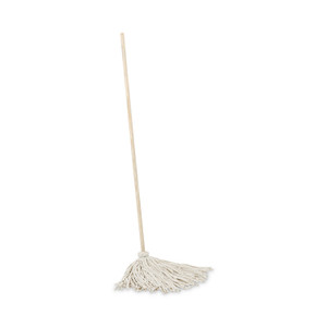 Boardwalk Handle/Deck Mops, #16 White Cotton Head, 48" Natural Wood Handle