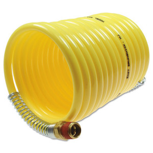 Coilhose Pneumatics Nylon Self-Storing Air Hoses, 3/8 in I.D., 25 ft, 2 Swivel Fittings View Product Image