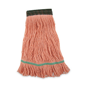 Boardwalk Super Loop Wet Mop Head, Cotton/Synthetic Fiber, 5" Headband, Medium Size, Orange, 12/Carton (BWK502OR) View Product Image