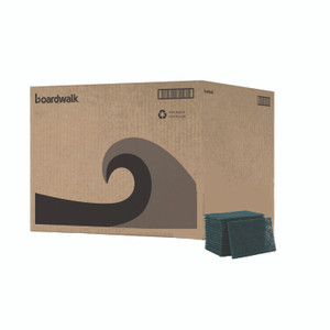 Boardwalk Heavy-Duty Scouring Pad, 6 x 9, Green, 15/Carton