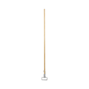 Boardwalk Spring Grip Metal Head Mop Handle for Most Mop Heads, Wood, 60", Natural