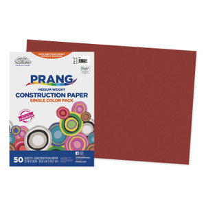 Prang SunWorks Construction Paper, 50 lb Text Weight, 12 x 18, Red, 50/Pack