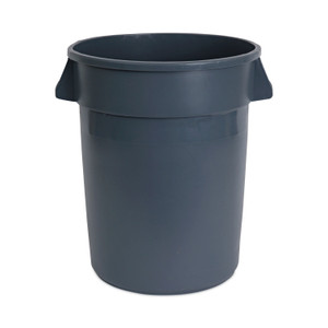 Boardwalk Round Waste Receptacle, 32 gal, Linear-Low-Density Polyethylene, Gray