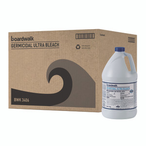 Boardwalk Germicidal Ultra Bleach, 6% Sodium Hypochlorite, 1 gal Bottle, 6/Carton