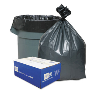Platinum Plus Can Liners, 60 gal, 1.55 mil, 39" x 56", Gray, 10 Bags/Roll, 5 Rolls/Carton (WBIPLA6070) View Product Image