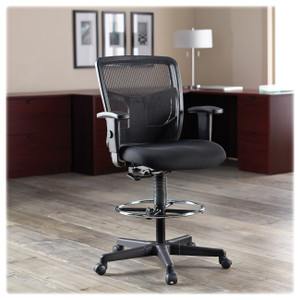 Lorell Ratchet Back Mesh Mid-Back Stool (LLR86801) View Product Image