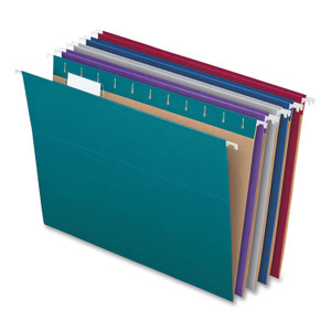 Pendaflex Recycled Hanging File Folders, Letter Size, 1/5-Cut Tabs, Assorted Colors, 25/Box