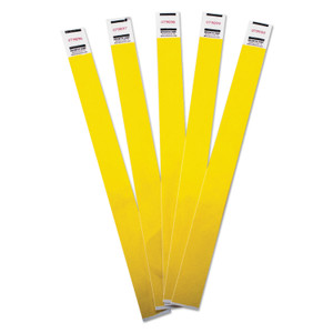 Advantus Crowd Management Wristbands, Sequentially Numbered, 9.75" x 0.75", Yellow, 500/Pack (AVT75512) View Product Image